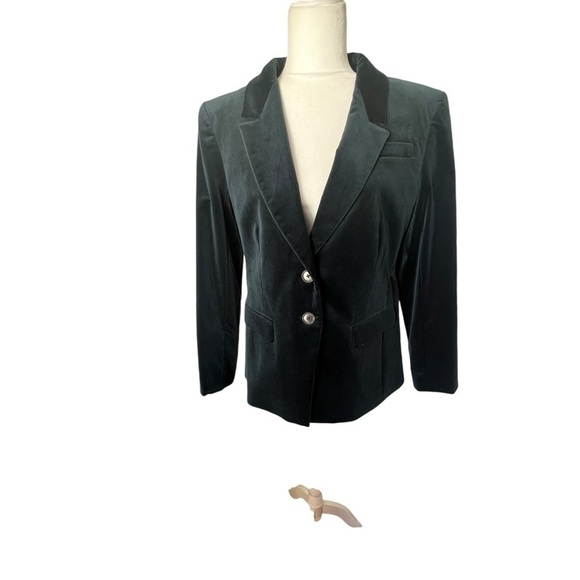 J.Crew Nipped-in Blazer in Stretch Velvet in Black Color Size 12 - Picture 3 of 13